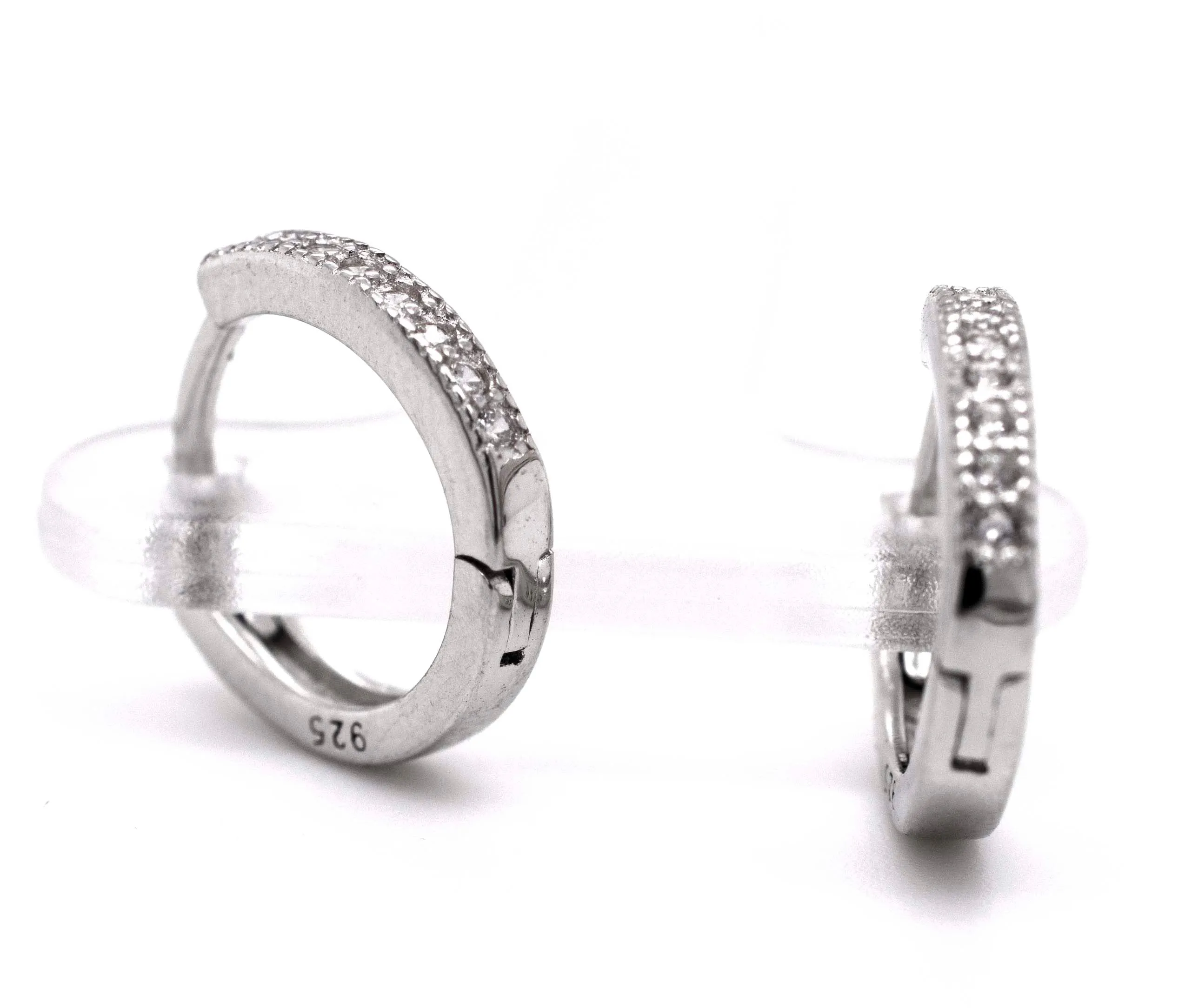 Small Pave Cubic Zirconia Hoops