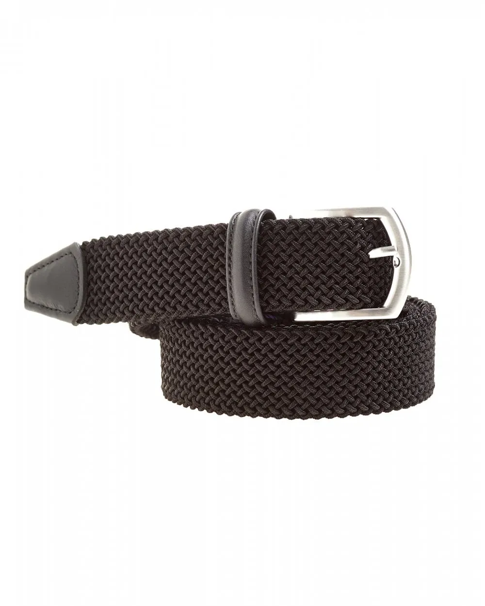 Solid Black Woven Belt - Anderson's