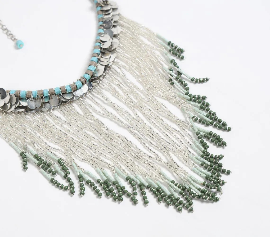 Statement Beaded Fringe Necklace_3