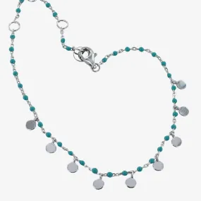 Sterling Silver and Turquoise Enamel Dotty Bracelet