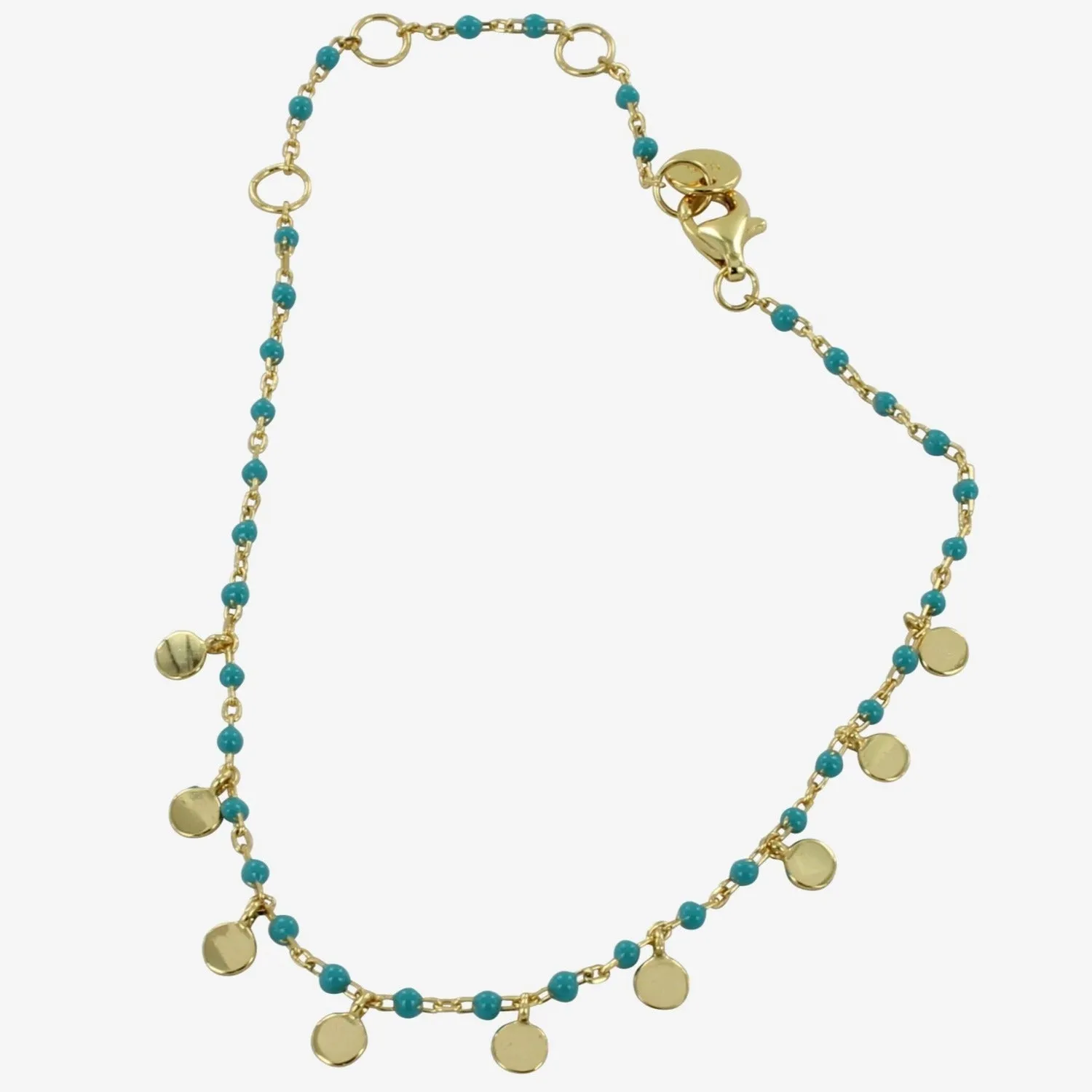 Sterling Silver and Turquoise Enamel Dotty Bracelet
