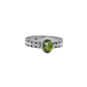 Sterling Silver Dot Band with Peridot