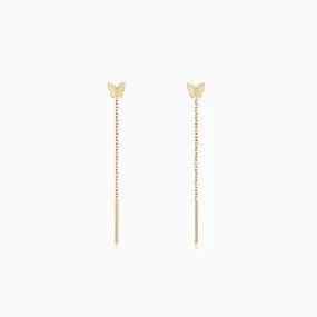 Tiny Butterfly Threader Earrings