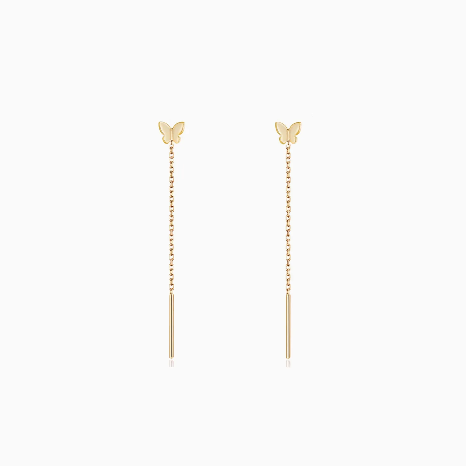 Tiny Butterfly Threader Earrings