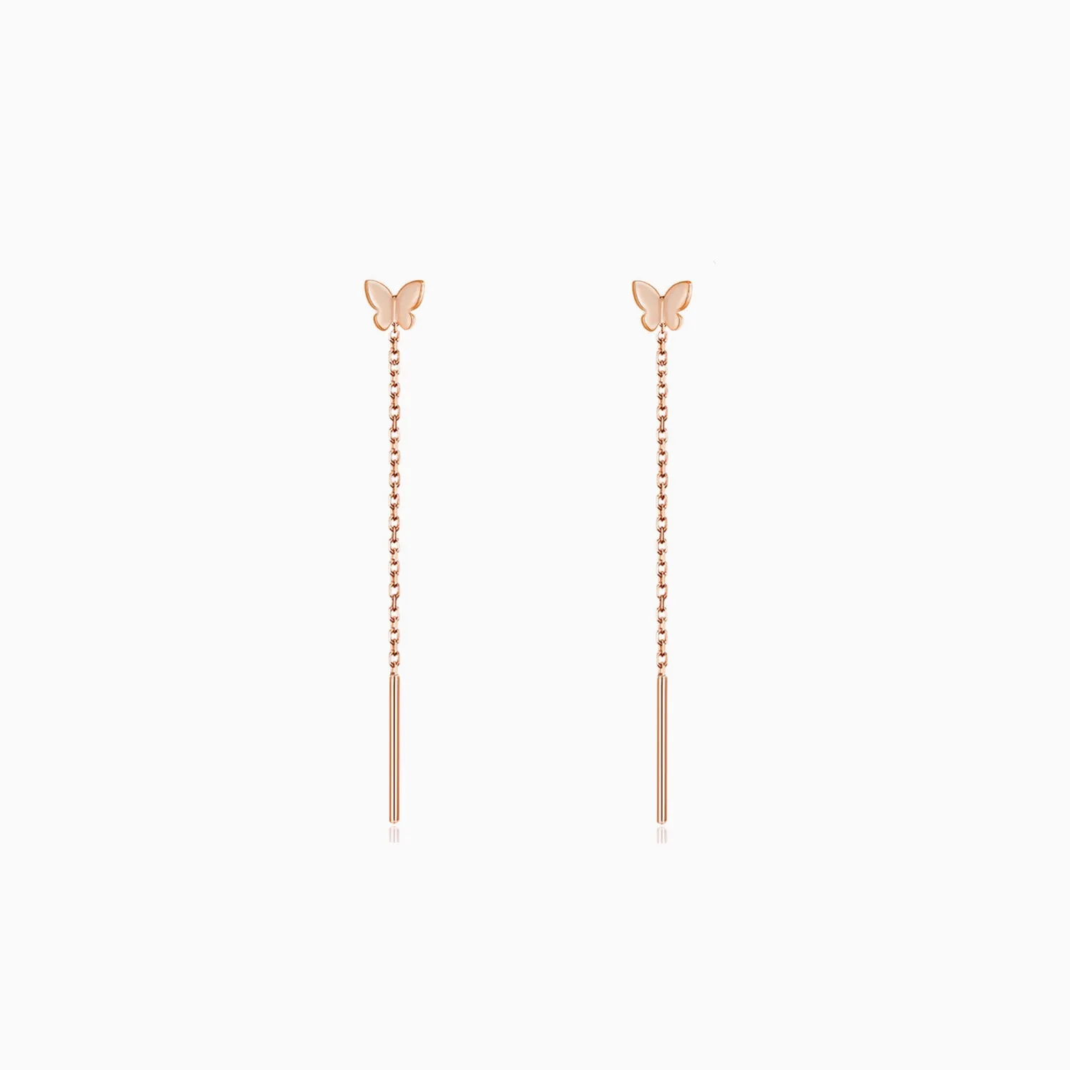 Tiny Butterfly Threader Earrings