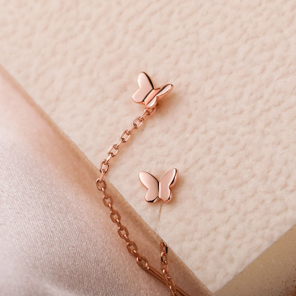 Tiny Butterfly Threader Earrings