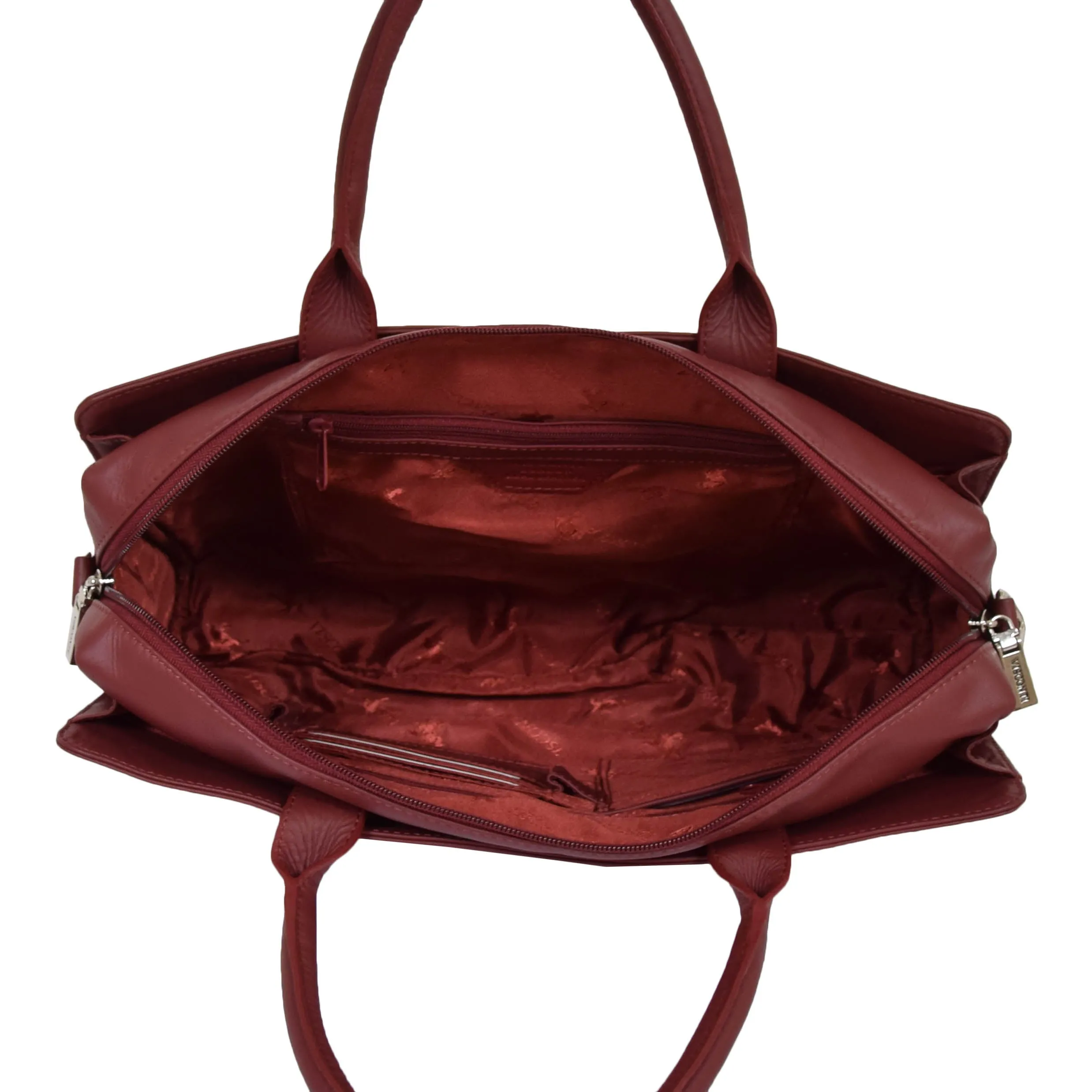 Womens Luxury Soft Leather Briefcase Shoulder Bag A62 Red