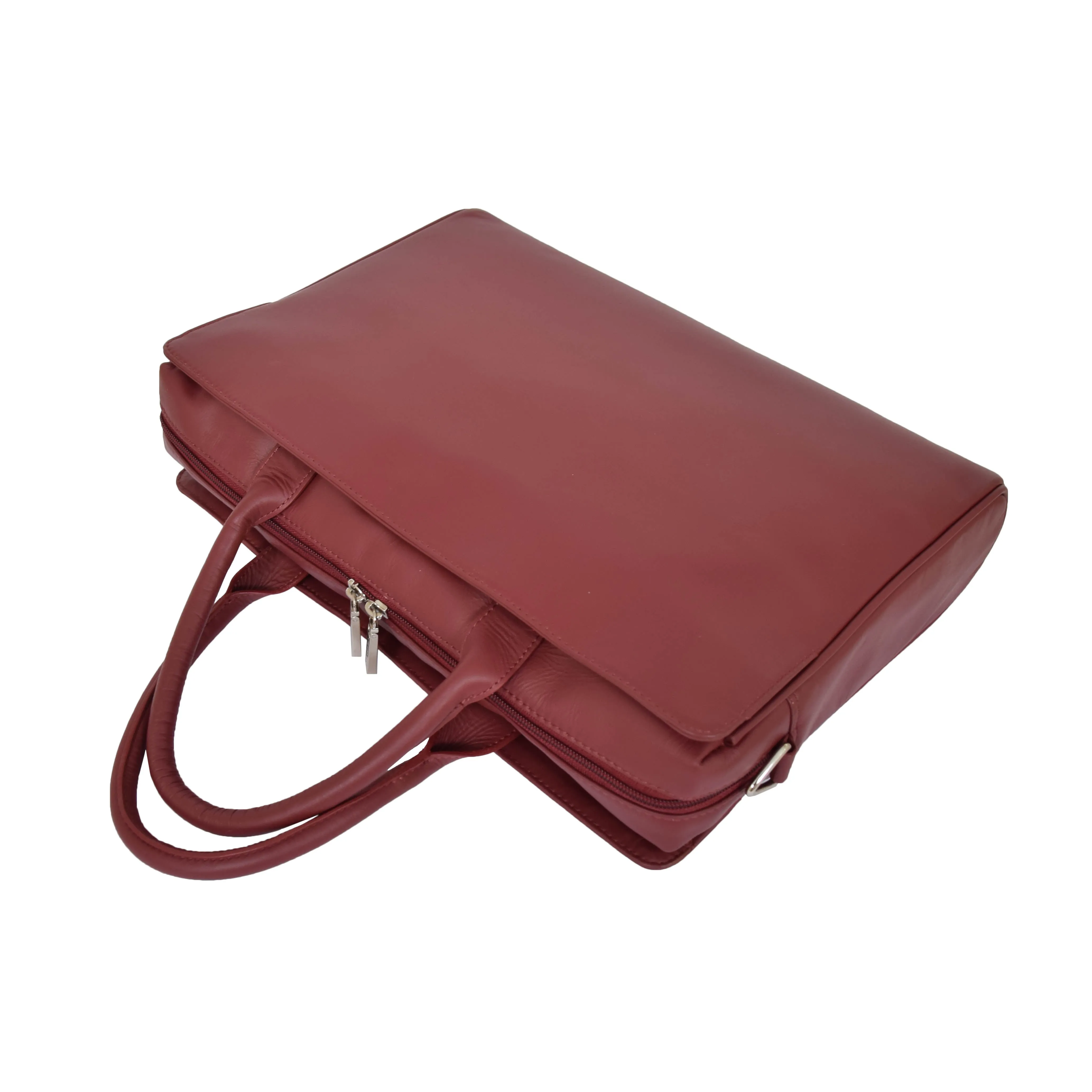 Womens Luxury Soft Leather Briefcase Shoulder Bag A62 Red