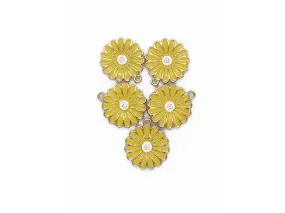 Yellow Flower Metal Charms